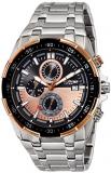 Titan Men's Contemporary Chronograph/Multi Function,Work Wear,Gold/Silver Metal/Leather Strap, Mineral Crystal, Quartz, Analog, Water Resistant Wrist Watch