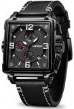 MEGIR Men's Analogue Army Military Chronograph Luminous Quartz Watch with Fashion Leather Strap for Sport & Business Work ML2061G