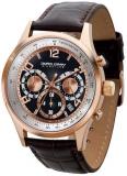 Jorg Gray JS0120 Black Rose Gold Dial Brown Leather Strap Men's Watch
