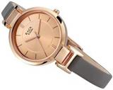 Titan Raga Viva Rose Gold Dial Grey Leather Strap Analog Watch for Women