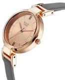 Titan Raga Viva Rose Gold Dial Grey Leather Strap Analog Watch for Women