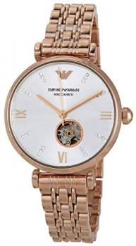 Emporio Armani Automatic Crystal Silver Dial Ladies Watch AR60023