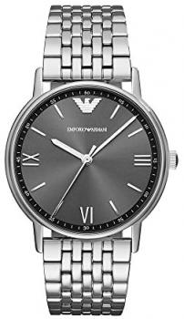 Emporio Armani Men's Dress Watch Quartz Stainless-Steel Strap, Silver, 21 (Model: AR11068)