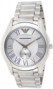 Emporio Armani Men's Dress Watch Quartz Stainless-Steel Strap, Silver, 22 (Model: AR11084)