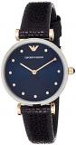 Emporio Armani Women's AR1989 Retro Blue Leather Quartz Watch