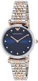 Emporio Armani Women's Dress Quartz Watch with Stainless-Steel Strap, Silver, 14 (Model: AR11092)