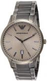 Emporio Armani Men's Dress Quartz Watch with Stainless-Steel Strap, Grey, 21 (Model: AR11120)
