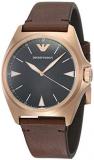 Emporio Armani Men's Nicola AR11258 Rose-Gold Leather Quartz Dress Watch