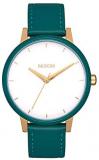 NIXON Kensington Leather A108 - Gold/White/Teal - 50m Water Resistant Women's Analog Classic Watch (37mm Watch Face, 16mm Leather Band)