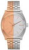 NIXON Time Teller A045 - Rose Gold/Split - 100m Water Resistant Men's Analog Fashion Watch (37mm Watch Face, 19.5mm-18mm Stainless Steel Band)