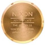 NIXON Sentry SS A356 - Gold Green Sunray - 100m Water Resistant Men's Analog Classic Watch (42mm Watch Face, 23mm-20mm Stainless Steel Band)