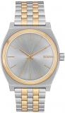 NIXON Time Teller A045 - Silver/Gold - 100m Water Resistant Men's Analog Fashion Watch (37mm Watch Face, 19.5mm-18mm Stainless Steel Band)