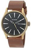 NIXON Men's Stainless Steel Japanese Quartz Watch Strap, Brown, 22 (Model: Sentry Leather)
