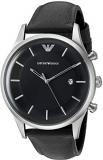 Emporio Armani Men's Lambda Stainless Steel Analog-Quartz Watch with Leather Cal...