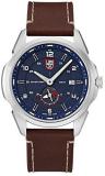 Luminox Mens Watch Atacama Adventurer Blue Display Brown Leather Band (XL.1763/1760 Land Series): Silver Stainless Steel case 200 m Water Resistant 42/22mm case/Band