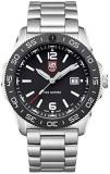 Luminox Men's Navy Seal Pacific Diver 3120 Series Silver Stainless Steel Oyster Band Black Dial Quartz Analog Watch