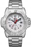 Luminox Mens Watch Navy Seal Steel 3258: 45mm Silver, Black Dial Steel Bracelet 200 M Water Resistant