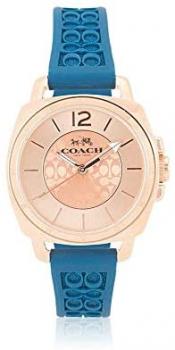 Coach Women's 14502095 Mini Boyfriend Signature Blue Strap Rose Gold Tone Watch
