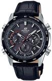 CASIO EDIFICE EQW-T650BL-1AJF[Radio Wave Solar Watch MID Size Bezel IP Metal Chronograph Black Calf Band]