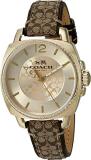 Coach Women's 14502509 Boyfriend Signature Fabric Leather Gold Tone Glitz Watch