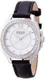 Coach Womens 14501789 Mini Boyfriend Black Leather Crystal Glitz Watch