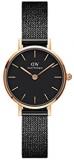 Daniel Wellington Petite Ashfield Watch, Matte Black Mesh Bracelet, 24mm