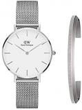 Daniel Wellington Gift Set, Petite Sterling 32mm Silver Watch with Classic Bracelet, Size Small