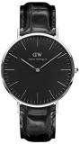 Daniel Wellington Classic Reading Watch, Italian Black Leather Band