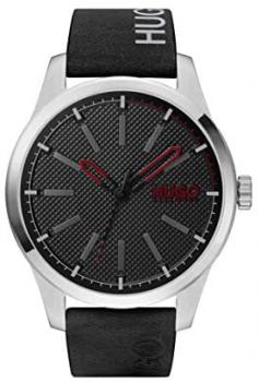 HUGO by Hugo Boss Men's #Invent Stainless Steel Quartz Watch with Leather Calfskin Strap, Black, 22 (Model: 1530146)
