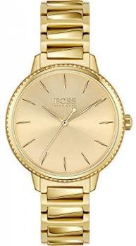 Hugo Boss Women's Quartz Watch with Stainless Steel Strap, Gold, 14 (Model: 1502541)