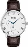 Boss Men's William Classic Brown Leather White Dial 1513617