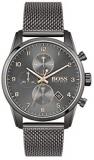 HUGO Men's Quartz Watch with Stainless Steel Strap, Grey, 22 (Model: 1513837)