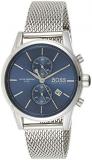 BOSS Men's Jet Quartz Stainless Steel and Mesh Bracelet Casual Watch, Color: Silver (Model: 1513441)