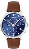 BOSS Spirit, Quartz Stainless Steel and Leather Strap Casual Watch, Brown, Men, 1513689