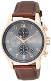 BOSS Men's Navigator Quartz Rose Gold and Leather Strap Casual Watch, Color: Brown (Model: 1513496)