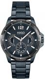 HUGO by Hugo Boss Men's Quartz Watch with Stainless Steel Strap, Blue, 22 (Model: 1530194)