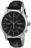 Hugo Boss Jet Black Dial Leather Strap Men's Watch 1513279