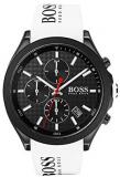 HUGO Men's Stainless Steel Quartz Watch with Silicone Strap, White, 22 (Model: 1513718)