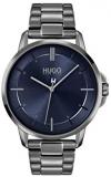 HUGO # Focus 3H Men's Quartz Stainless Steel and Link Bracelet Business Watch, Color: (Model: 1530168)