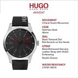 HUGO by Hugo Boss Men's #Invent Stainless Steel Quartz Watch with Leather Calfskin Strap, Black, 22 (Model: 1530146)