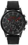 HUGO by Hugo Boss Men's #Seek Stainless Steel Quartz Watch with Leather Calfskin Strap, Black, 22 (Model: 1530149)