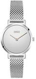 HUGO by HUGO BOSS #CHERISH Women's Quartz Stainless Steel and Mesh Bracelet Casual Watch, Color: Silver (Model: 1540084)