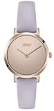 HUGO by HUGO BOSS Women's #Cherish Stainless Steel Quartz Watch with Leather Calfskin Strap, Purple, 12 (Model: 1540083)