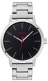 HUGO by Hugo Boss Men's #Stand Quartz Watch with Stainless Steel Strap, Silver, 20 (Model: 1530140)