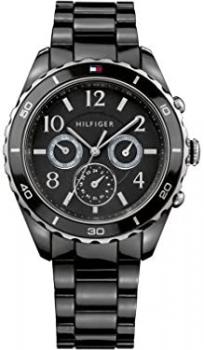 Tommy Hilfiger Black Chronograph Plastic Ladies Watch #1781084