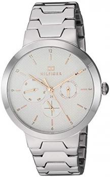Tommy Hilfiger Women's Quartz Watch with Stainless Steel Strap, Silver, 18.3 (Model: 1782075)