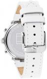 Tommy Hilfiger Women's Stainless Steel Quartz Watch with Leather Strap, White, 19 (Model: 1782352)