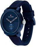 Tommy Hilfiger Men's Quartz Watch with Silicone Strap, Navy, 20 (Model: 1791803)