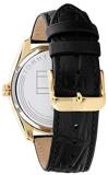 Tommy Hilfiger Men's Stainless Steel Quartz Watch with Leather Strap, Black, 21 (Model: 1710428)