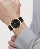 Tommy Hilfiger Men's Stainless Steel Quartz Watch with Leather Strap, Black, 21 (Model: 1710428)